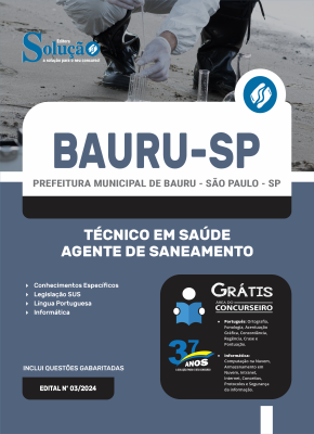 Apostila Prefeitura de Bauru - SP  - Técnico em Saúde - Agente de Saneamento - Imagem 3