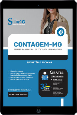 Apostila Prefeitura de Contagem - MG em PDF  - Secretário Escolar - Imagem 1