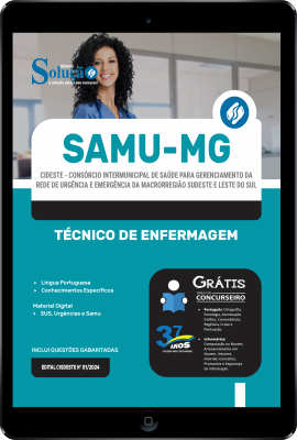 Apostila SAMU-MG (CISDESTE) em PDF  - Técnico de Enfermagem - Imagem 1