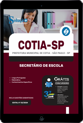Apostila Prefeitura de Cotia - SP em PDF  - Secretário de Escola - Imagem 1