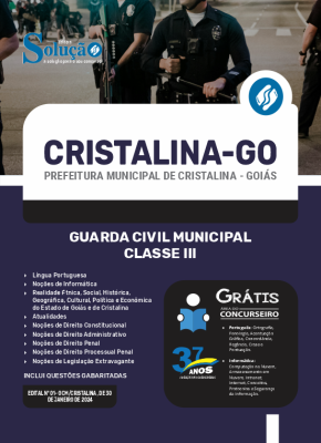 Apostila Prefeitura de Cristalina - GO  - Guarda Civil Municipal - Classe III - Imagem 3