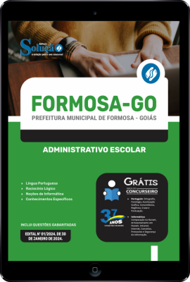 Apostila Prefeitura de Formosa - GO em PDF  - Administrativo Escolar - Imagem 1