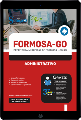 Apostila Prefeitura de Formosa - GO em PDF  - Administrativo - Imagem 1