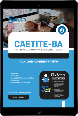 Apostila Prefeitura de Caetité - BA em PDF  - Auxiliar Administrativo - Imagem 1