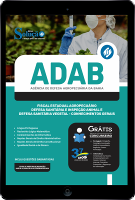 Apostila ADAB em PDF  - Fiscal Estadual Agropecuário - Defesa Sanitária e Inspeção Animal e Defesa Sanitária Vegetal - Conhecimentos Gerais - Imagem 1
