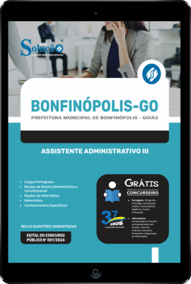 Apostila Prefeitura de Bonfinópolis - GO em PDF  - Assistente Administrativo III - Imagem 1