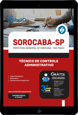 Apostila Prefeitura de Sorocaba - SP em PDF  - Técnico de Controle Administrativo - Imagem 1