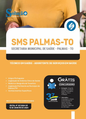 Apostila Prefeitura de Palmas - TO (SMS Palmas)  - Técnico em Saúde - Assistente de Serviços em Saúde - Imagem 3