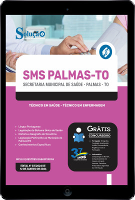 Apostila Prefeitura de Palmas - TO (SMS Palmas) em PDF  - Técnico em Saúde - Técnico em Enfermagem - Imagem 1