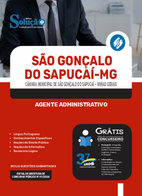 Apostila Câmara de São Gonçalo do Sapucaí - MG  - Agente Administrativo - Imagem 3