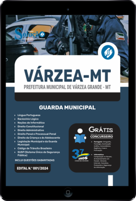 Apostila Prefeitura de Várzea Grande - MT em PDF  - Guarda Municipal - Imagem 1