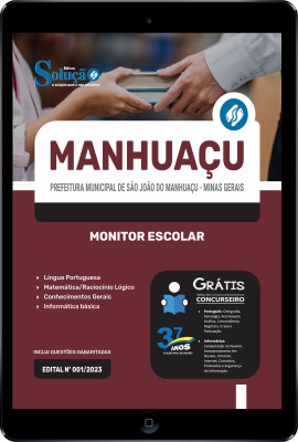 Apostila Prefeitura de São João do Manhuaçu - MG em PDF  - Monitor Escolar - Imagem 1
