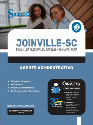Apostila Prefeitura de Joinville - SC  - Agente Administrativo - Imagem 2