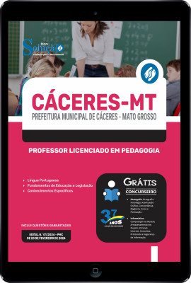 Apostila Prefeitura de Cáceres - MT em PDF  - Professor Licenciado em Pedagogia - Imagem 1