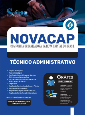 Apostila NOVACAP  - Técnico Administrativo - Imagem 3