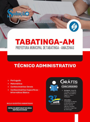 Apostila Prefeitura de Tabatinga - AM em PDF  - Técnico Administrativo - Imagem 1