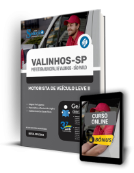 Capa Apostila Prefeitura de Valinhos - SP  - Motorista de Veículo Leve II