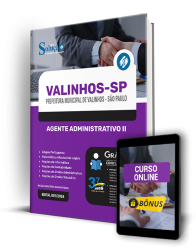 Capa Apostila Prefeitura de Valinhos - SP  - Agente Administrativo II