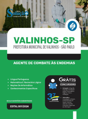 Apostila Prefeitura de Valinhos - SP  - Agente de Combate às Endemias - Imagem 3