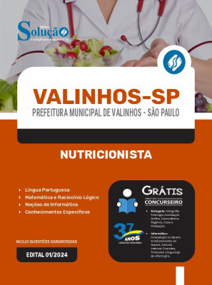 Apostila Prefeitura de Valinhos - SP  - Nutricionista - Imagem 3