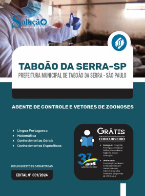 Apostila Prefeitura de Taboão da Serra - SP em PDF  - Agente de Controle e Vetores de Zoonoses - Imagem 1