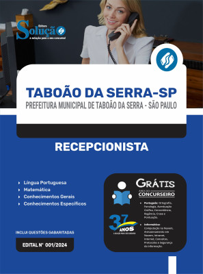 Apostila Prefeitura de Taboão da Serra - SP  - Recepcionista - Imagem 3