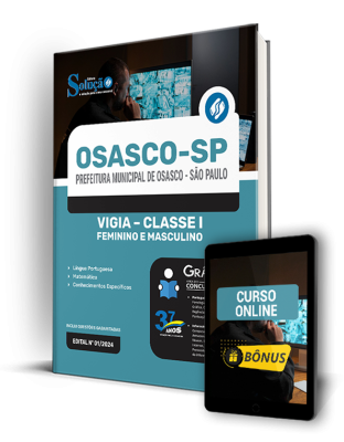 Apostila Prefeitura de Osasco - SP 2024 - Vigia - Classe I - Feminino e Masculino.Prepare-se para... Apostila Prefeitura de Osasco - SP 2024 - Vigia - Classe I - Feminino e Masculino