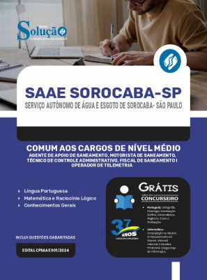Apostila SAAE Sorocaba - SP  - Comum aos Cargos de Nível Médio - Imagem 3