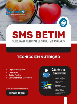 Apostila SMS BETIM - MG em PDF  - Técnico em Nutrição - Imagem 1