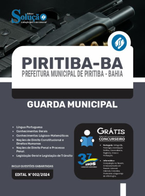 Apostila Prefeitura de Piritiba - BA em PDF  - Guarda Municipal - Imagem 1