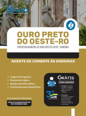 Apostila Prefeitura de Ouro Preto do Oeste - RO em PDF  - Agente de Combate às Endemias - Imagem 1