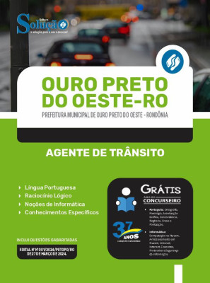 Apostila Prefeitura de Ouro Preto do Oeste - RO em PDF  - Agente de Trânsito - Imagem 1