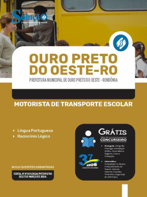 Apostila Prefeitura de Ouro Preto do Oeste - RO em PDF  - Motorista de Transporte Escolar - Imagem 1