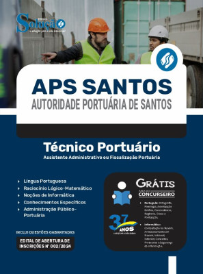Apostila APS Santos em PDF  - Técnico Portuário - Assistente Administrativo ou Fiscalização Portuária - Imagem 1