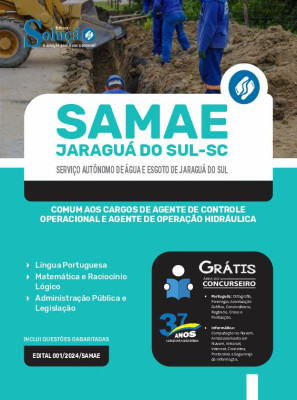 Apostila SAMAE Jaraguá do Sul  - Comum aos Cargos de Agente de Controle Operacional e Agente de Operação Hidráulica - Imagem 3