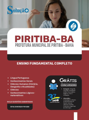 Apostila Prefeitura de Piritiba - BA em PDF  - Ensino Fundamental Completo - Imagem 1