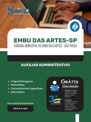 Apostila Câmara de Embu das Artes - SP  - Auxiliar Administrativo - Imagem 3