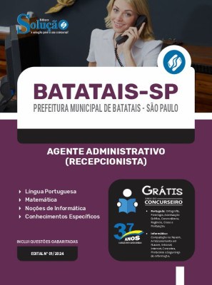 Apostila Prefeitura de Batatais - SP  - Agente Administrativo (Recepcionista) - Imagem 3