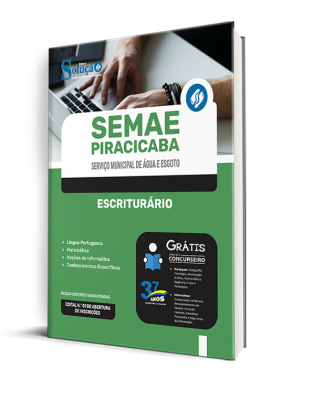 Apostila SEMAE Piracicaba - SP  - Escriturário - Imagem 2