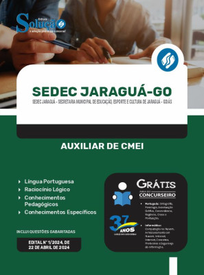 Apostila SEDEC Jaraguá - GO em PDF  - Auxiliar de CMEI - Imagem 1