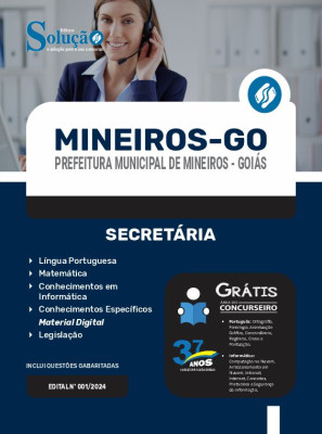 Apostila Prefeitura de Mineiros - GO  - Secretária - Imagem 3