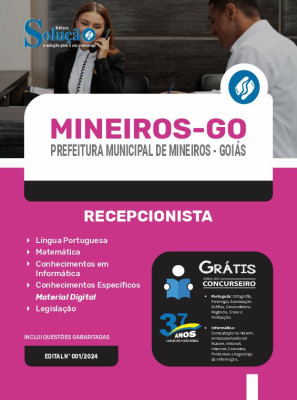 Apostila Prefeitura de Mineiros - GO  - Recepcionista - Imagem 3