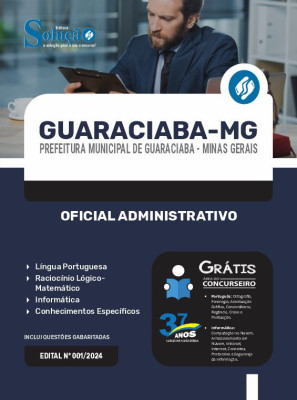 Apostila Prefeitura de Guaraciaba - MG em PDF  - Oficial Administrativo - Imagem 1