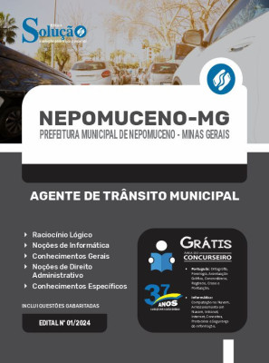 Apostila Prefeitura de Nepomuceno - MG em PDF  - Agente de Trânsito Municipal - Imagem 1