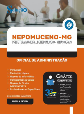 Apostila Prefeitura de Nepomuceno - MG em PDF  - Oficial de Administração - Imagem 1