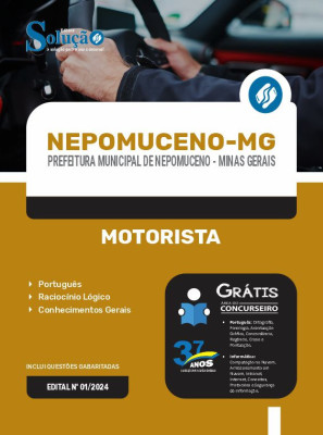 Apostila Prefeitura de Nepomuceno - MG em PDF  - Motorista - Imagem 1