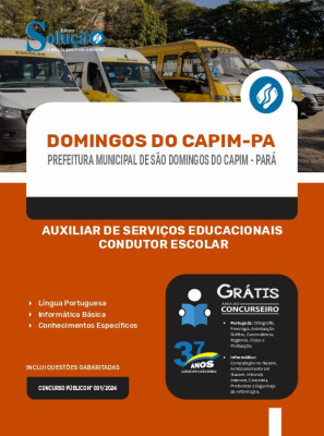 Apostila Prefeitura de São Domingos do Capim - PA em PDF  - Auxiliar de Serviços Educacionais - Condutor Escolar - Imagem 1