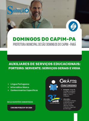 Apostila Prefeitura de São Domingos do Capim - PA  - Auxiliares de Serviços Educacionais: Porteiro, Servente, Serviços Gerais e Vigia - Imagem 3