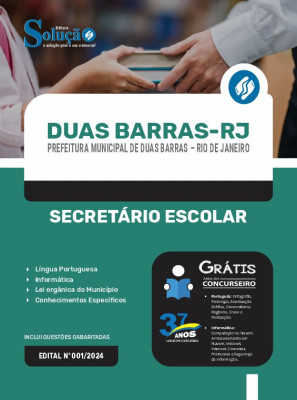 Apostila Prefeitura de Duas Barras - RJ em PDF  - Secretário Escolar - Imagem 1