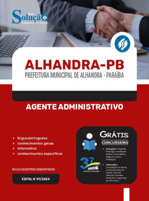 Apostila Prefeitura de Alhandra - PB em PDF  - Agente Administrativo - Imagem 1